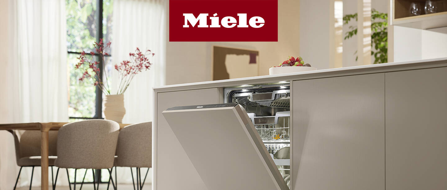 Una lavadora Miele en una cocina